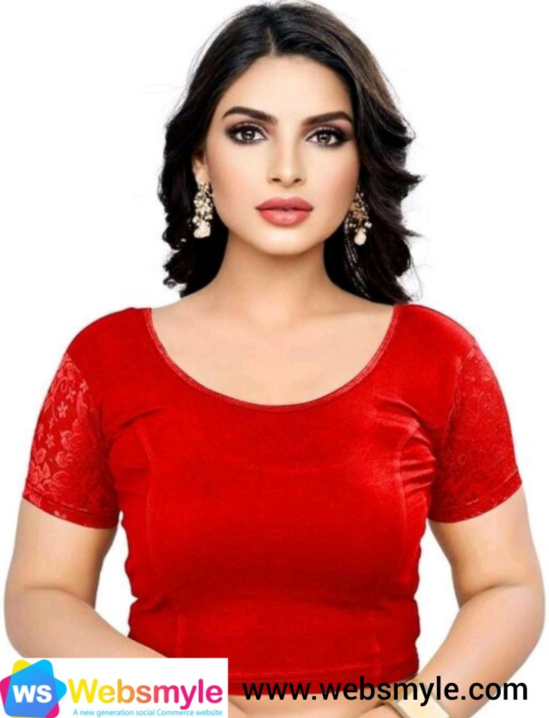 Lycra Half Sleeve Latest New collection Readymade Stretchable Designer Blouse