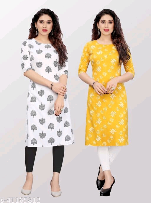 Women's Printed Crepe Kurtis