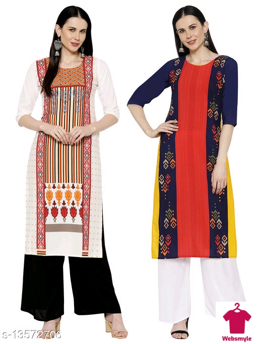 Stylish Women's Printed Kurta (Pack Of 2)