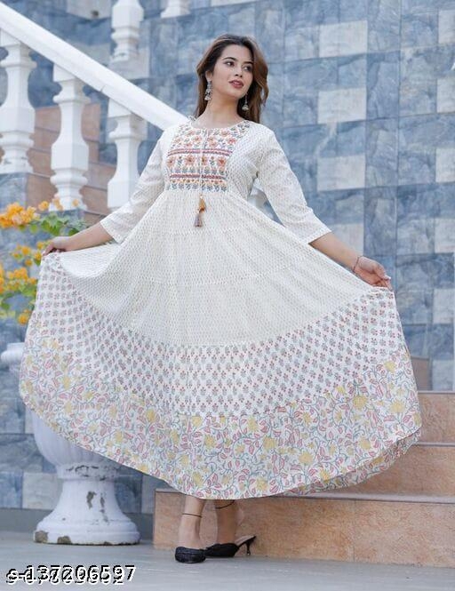 Women's  Rayon Anarkali Kurti