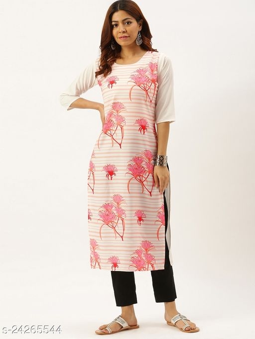 Stylish Women Crepe Digital Print Straight Kurta