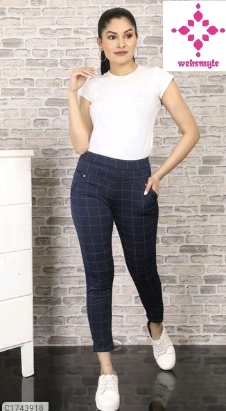 Women's Imported Stretchable Cotton Checks Free Size Jeggings