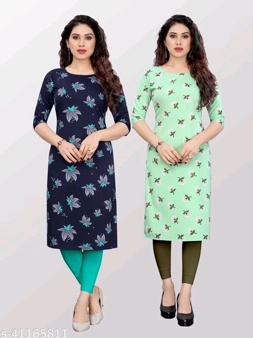 Women's Printed Crepe Kurtis