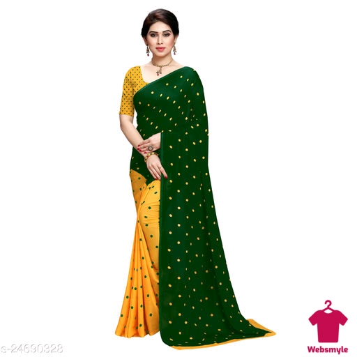 Alluring Printed Georgette Saree with blouse piece