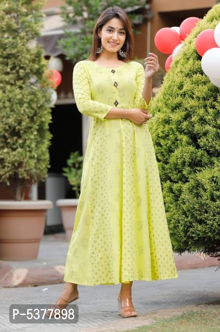 Women's Rayon Printed Anarkali kurtis