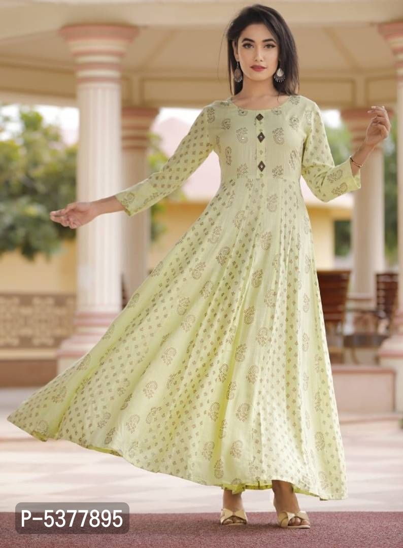 Women's Rayon Printed Anarkali kurtis