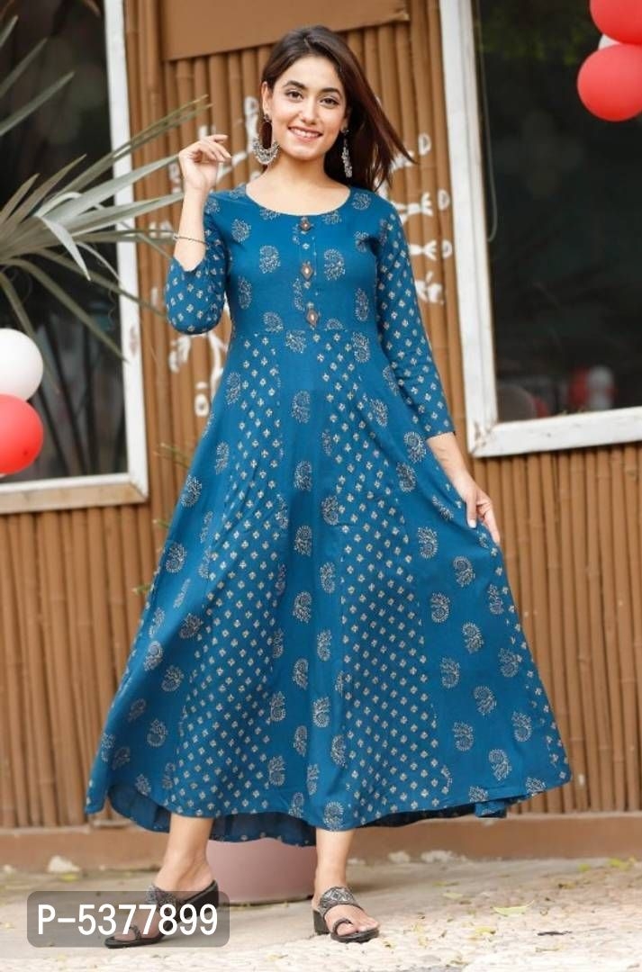 Women's Rayon Printed Anarkali kurtis