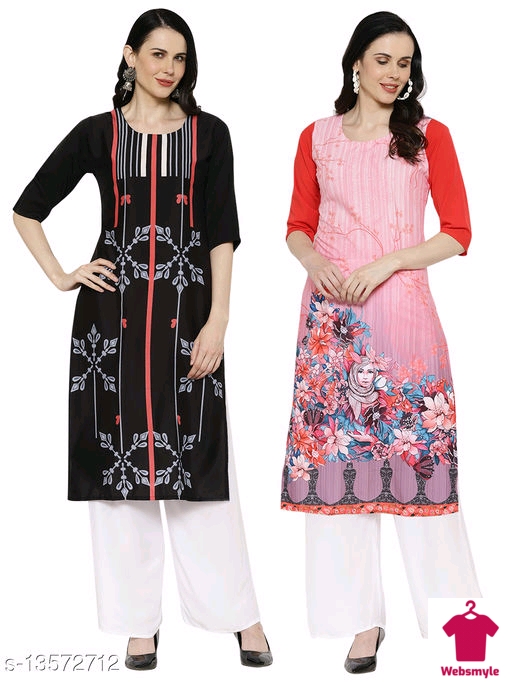 Stylish Women's Printed Kurta (Pack Of 2)