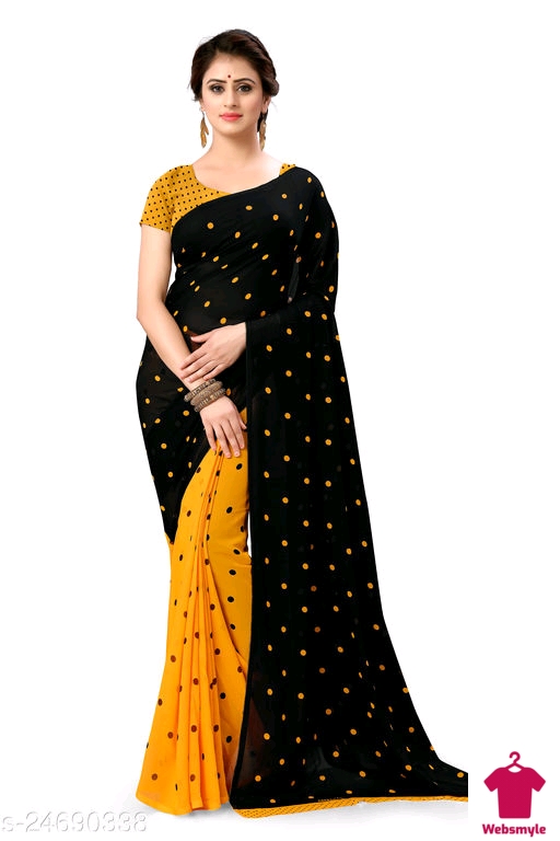Alluring Printed Georgette Saree with blouse piece