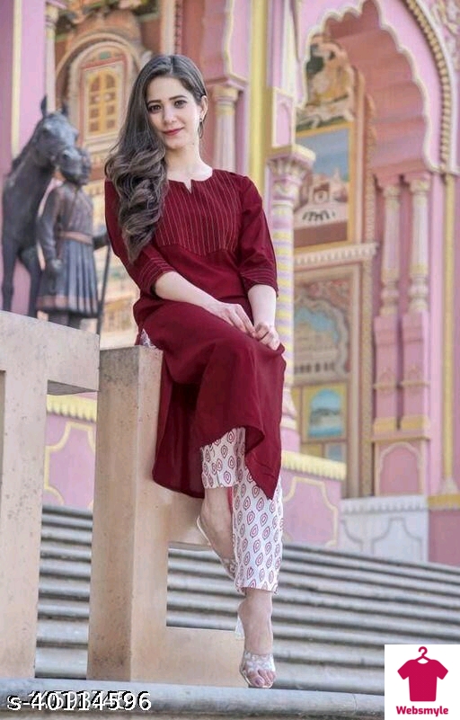 9-Maroon kurta set