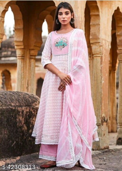 Pink Long Kurti set