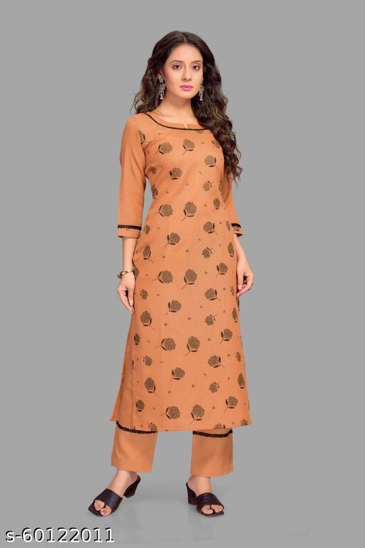 Kevionna Block Print Kurta Sets With Bottomwear