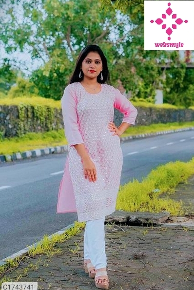 Exclusive Rayon Embroidered Kurti Pant Set