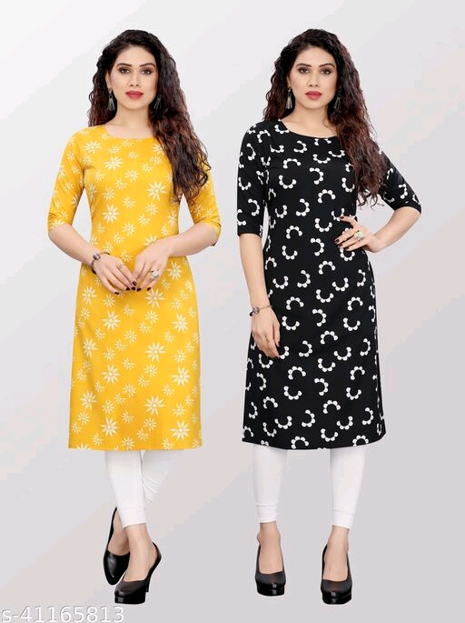 Women's Printed Crepe Kurtis