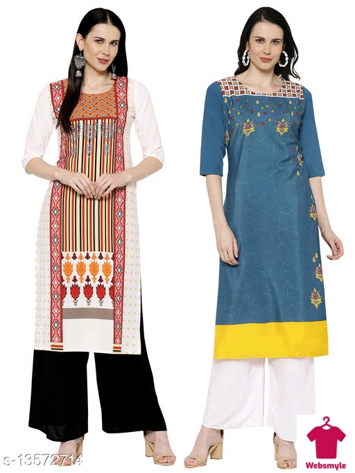 Stylish Women's Printed Kurta (Pack Of 2)