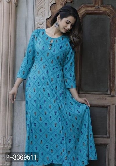 Stylish Rayon Anarkali Printed Gown