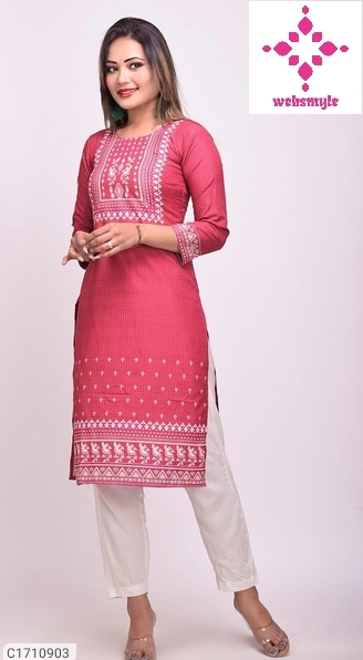 Pretty Printed Crepe Kurti
