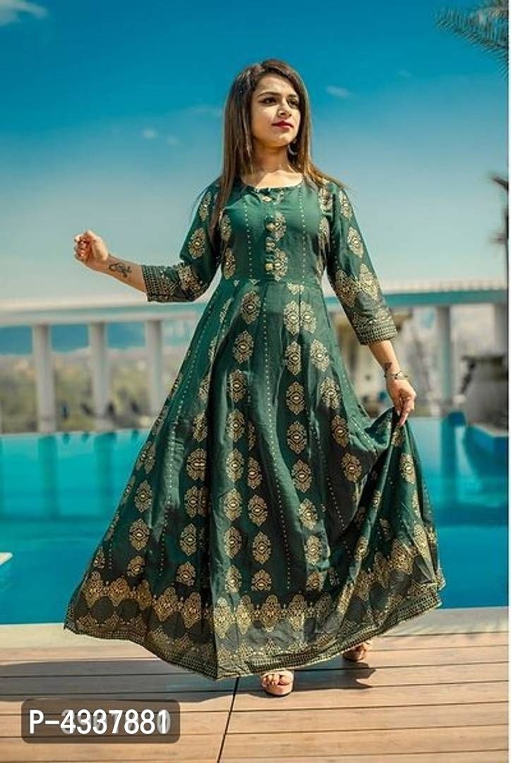 Rayon Printed Anarkali Kurta