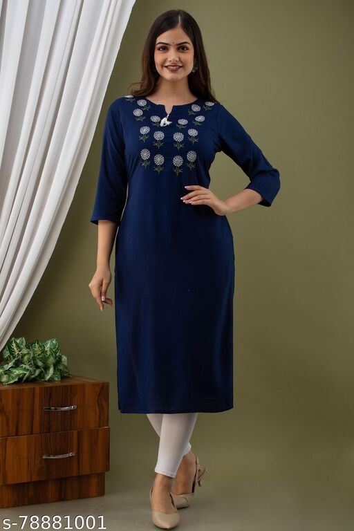 WOMEN RAYON EMBROIDERY PARTYWEAR KURTA