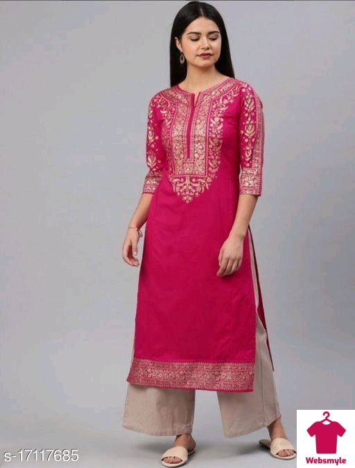 Women's Pink Rayon Kurti