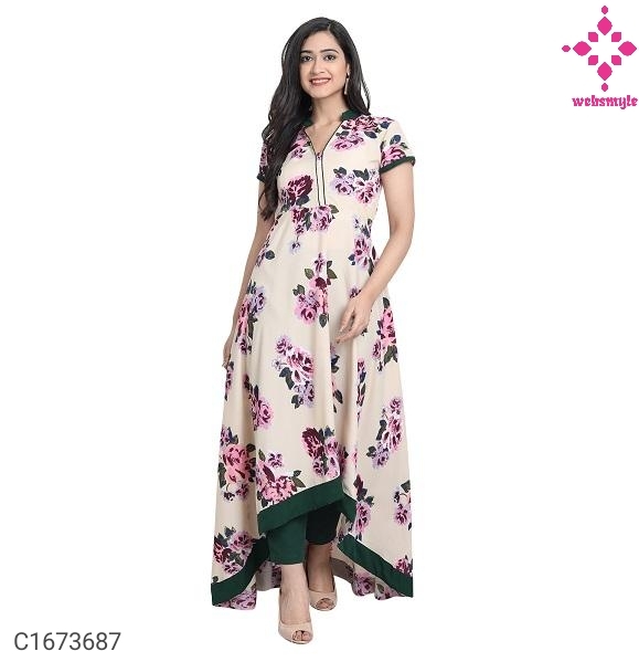 Pretty Printed Crepe Kurti