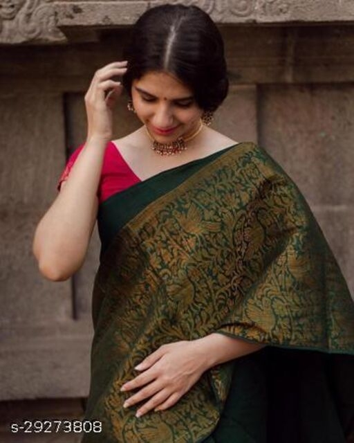 Festive Gorgeous Women's shubh  Soft Raw Silk  Saree with Blouse