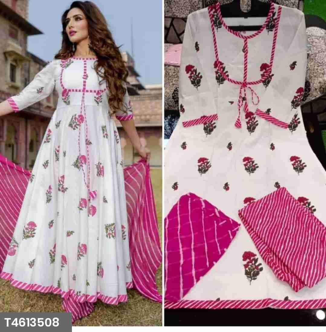 Anarkali Kurti, Pant With Duptta 