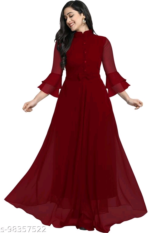 Womens Regular Wear Maroon Color Dress