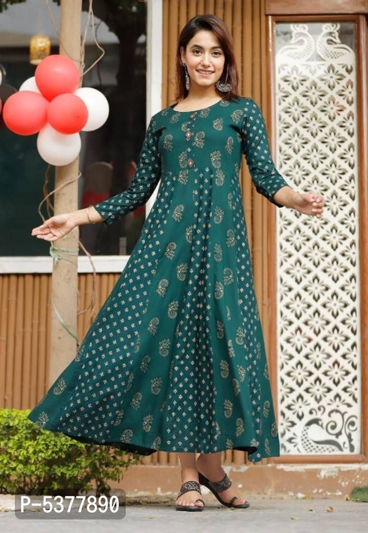 Women's Rayon Printed Anarkali kurtis