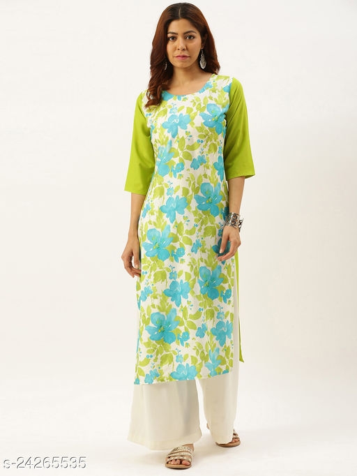 Stylish Women Crepe Digital Print Straight Kurta