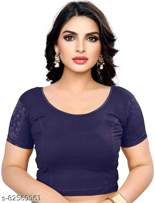 Cotton Lycra Half Sleeve Latest New collection Readymade Stretchable Designer Blouse For Women