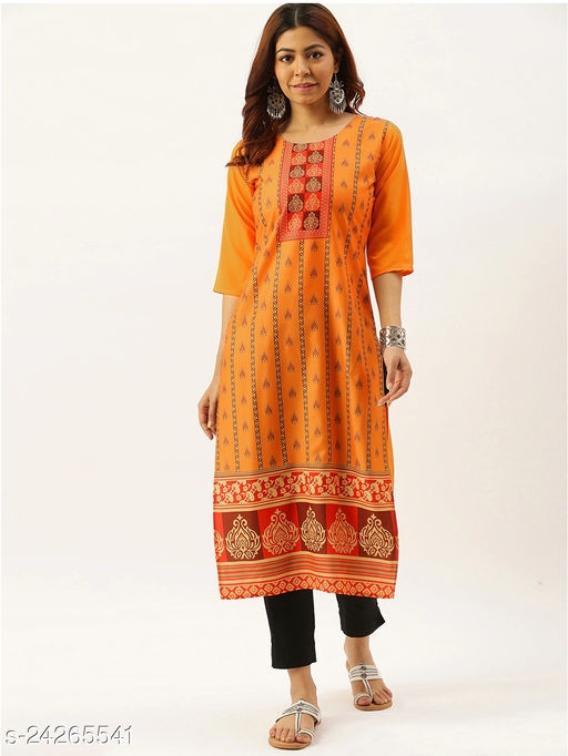 Stylish Women Crepe Digital Print Straight Kurta