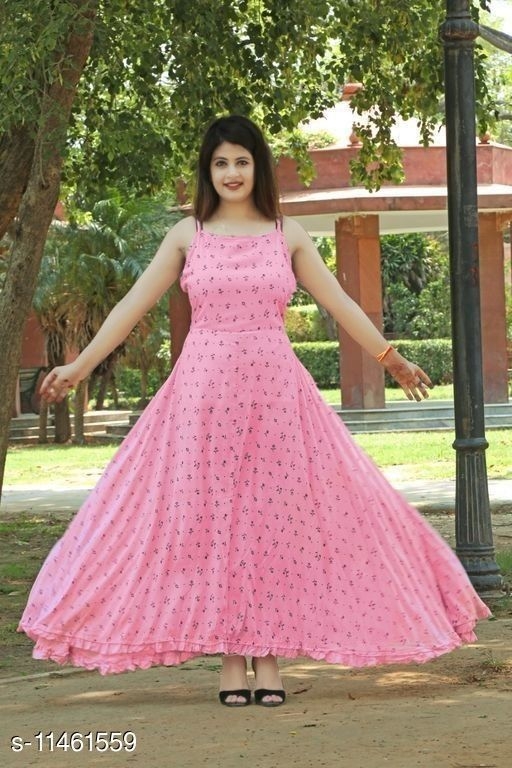 Women's Printed Rayon Long Anarkali Kurti
