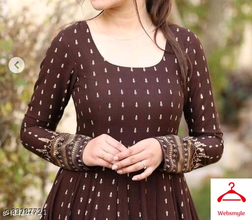 rayon fashionable printed long kurti