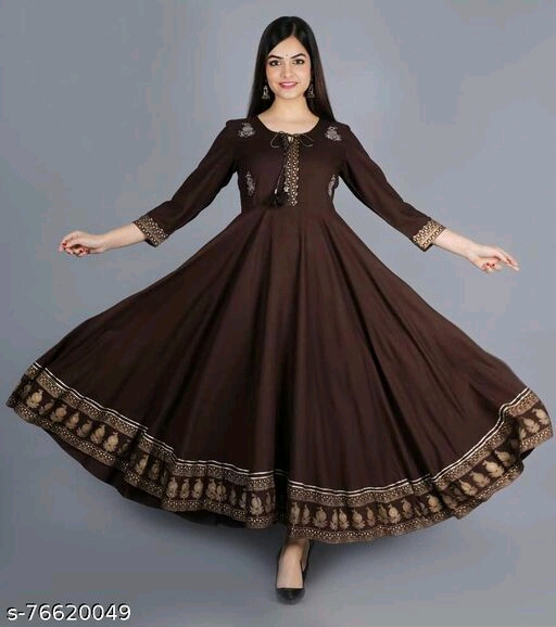 Long Kurtis Anarkali (Brown)