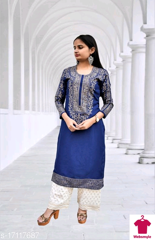 Women's BLue Rayon Kurti