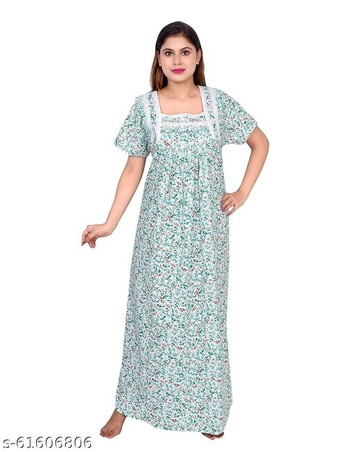 CIERGE Women's  Cotton Printed Nighty