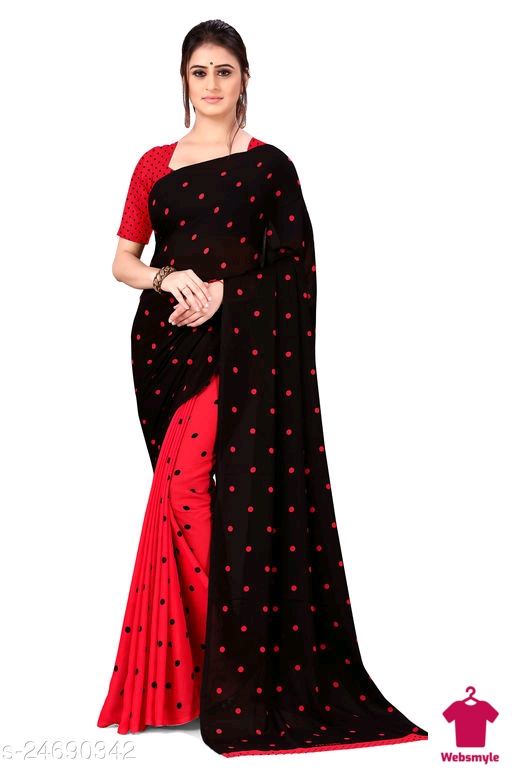 Alluring Printed Georgette Saree with blouse piece