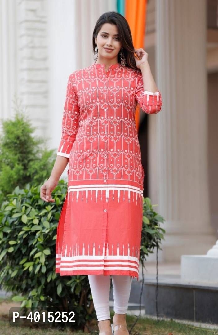 COTTON PRINTED STRAIGHT KURTIS
