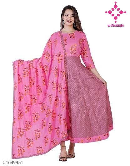 Precious Printed Rayon Kurti With Dupatta