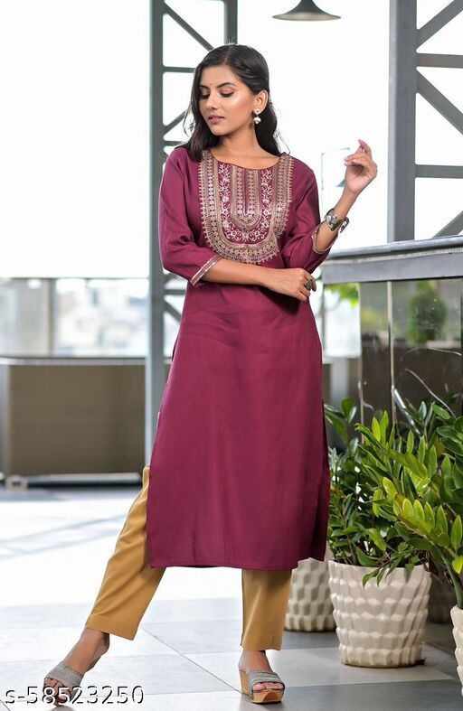 KANCHAN COLLECTIONS  DEGISNER RAYON EMBROIDRED KURTI