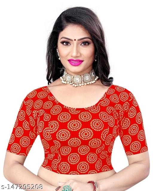 Circular Bandhani self printed cotton jacquard blouse