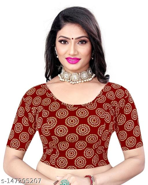 Circular Bandhani self printed cotton jacquard blouse