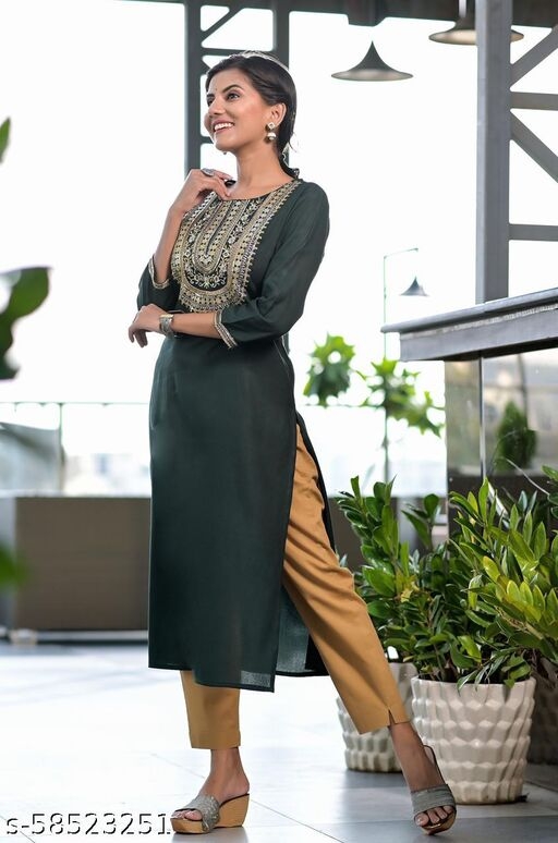 KANCHAN COLLECTIONS  DEGISNER RAYON EMBROIDRED KURTI