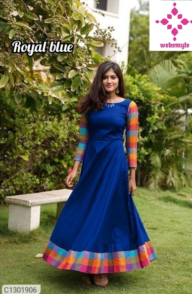 Elegant Rayon Solid Checkered Print Kurtis