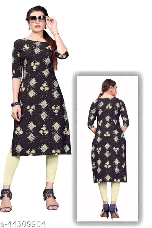 Women's Ethnic Wear Coffee Brown Color Straight Kurti
