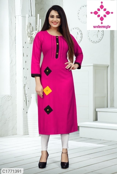 Pretty Solid Rayon Kurti