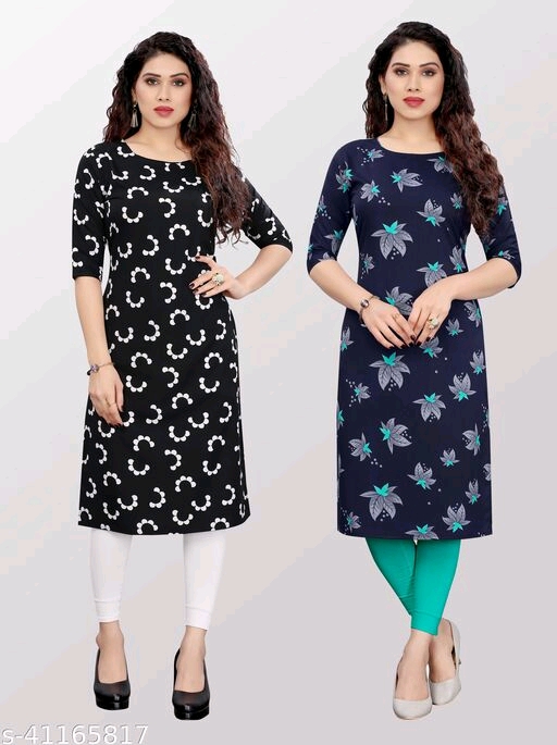 Women's Printed Crepe Kurtis