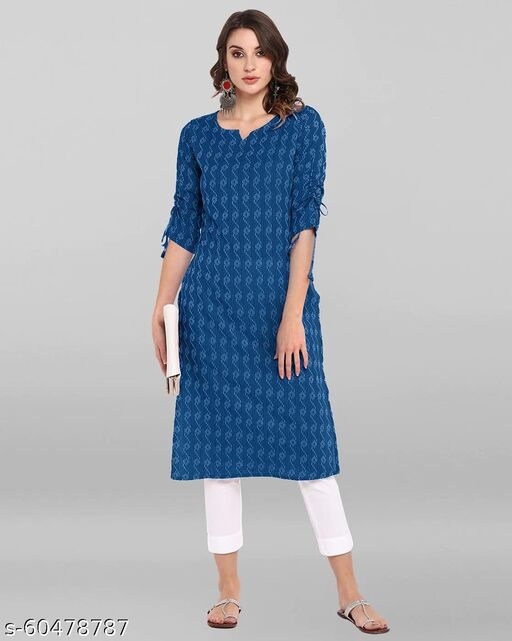 AAIVAN Blue kantha Embroidered kurti