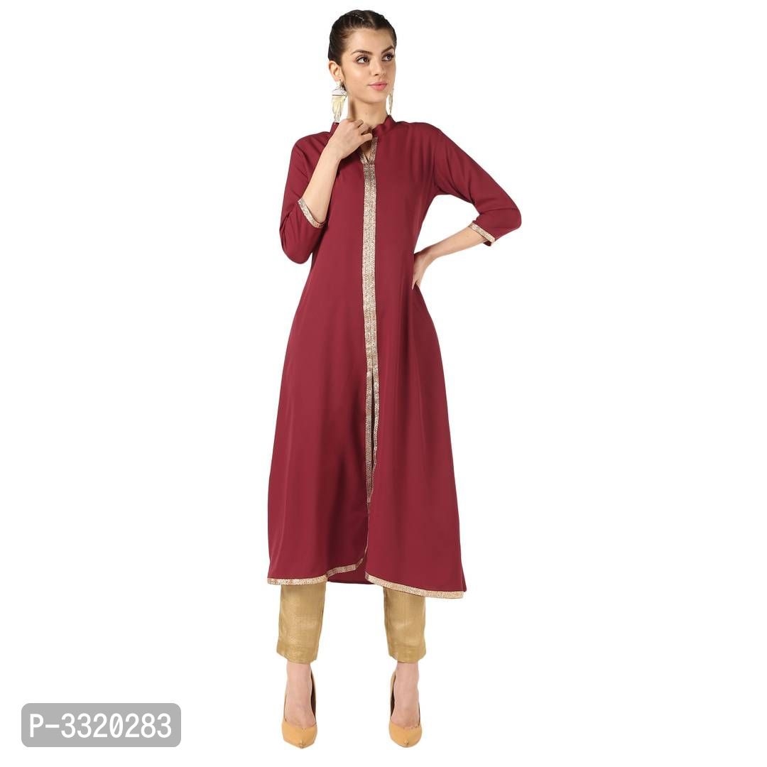 Maroon  Crepe  Kurta For Women's